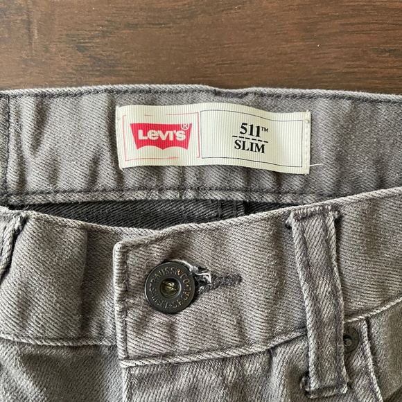 Levi's 511 Slim Boys Men 16 Reg Gray Denim Jeans W28"xL28" - Picture 5 of 9